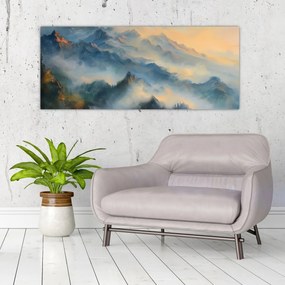 Tablou - Peisaj montan pictat (120x50 cm)