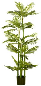 HOMCOM Planta artificiala Palmier tropical in ghiveci cu 45 de frunze, pentru interior exterior, 140 cm, Verde | Aosom Romania