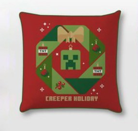 Minecraft Creeper Holiday Husă de pernă decorativă de Crăciun 40x40 cm Catifea