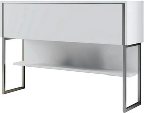 Consola LUXE, alb/crom, PAL melaminat/metal, 120x30x80 cm