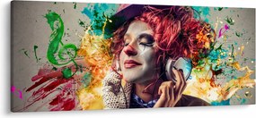 Tablou - Artista cu căști (120x50 cm)