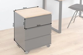 Dulapior cu sertare si role, modern si functional, Big Deal negru/ stejar