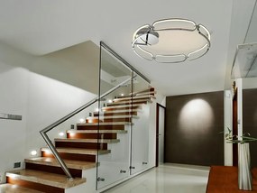 Lustra LED dimabila cu telecomanda design ultra-modern 80cm Colette crom