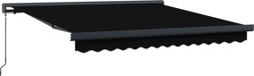 vidaXL Cortina Retractabilă Negru 350 x 250 cm Stofă și Metal