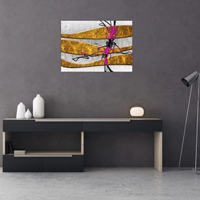 Tablou pe sticlă cu abstracție (70x50 cm)