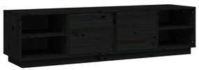 814458 vidaXL Comodă TV, negru, 156x40x40 cm, lemn masiv de pin