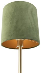 Lampă de masă botanică din alamă cu abajur verde 25 cm - Simplo