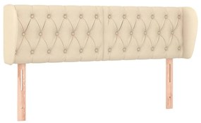 Tablie de pat cu aripioare crem 147x23x78 88 cm material textil 1, Crem, 147 x 23 x 78 88 cm