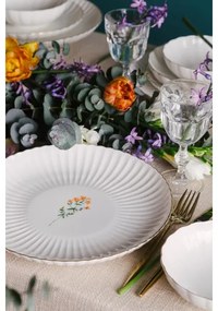 Set veselă 27 piese, porțelan, alb/auriu