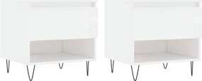 vidaXL Mese de cafea 2 buc. alb extralucios 50x46x50 cm lemn compozit