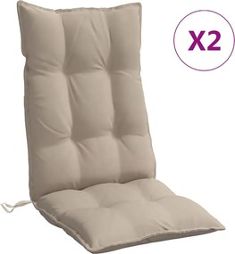 vidaXL Perne scaun cu spătar înalt, 2 buc, gri taupe, țesătură Oxford