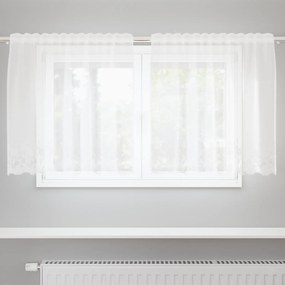 vidaXL Cortină din Dantelă cu perdele Floral Alb 150 x 80 cm Poliester