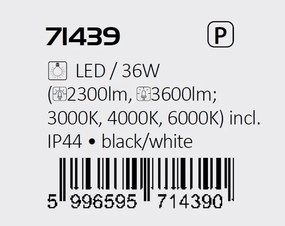 Plafoniera pentru baie, Protectie IP44 Alenzo D-42cm negru, alb