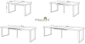 Mazzoni AVELLA Beton Deschis Atelier - MASĂ LOFT PENTRU LIVING/SUFRAGERIE EXTENSIBILĂ până la 310 cm!