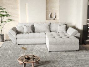 Colțar extensibil dumonde cu ladă de depozitare si sezut confortabil din spuma high-density, Loana Euphoria Dove II 270x185 cm