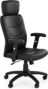 Scaun de birou STILO, negru, piele ecologica, 66x62x116/125 cm