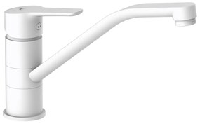 Baterie bucatarie monocomanda Rubineta Uno finisaj alb mat
