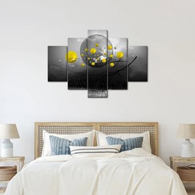Tabloul - bile abstracte galbene (150x105 cm)