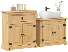vidaXL Set mobilier de baie „Corona”, 2 piese, lemn masiv de pin