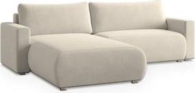 OFERTA Canapea de colt extensibila crem MONORA, reversibila Calitatea a II-a
