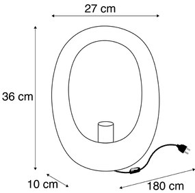 Lampa de masă de design neagră cu interior auriu 36 cm - Cova