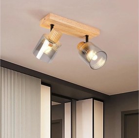 Brilagi - Spot HYGGE 2xE14/15W/230V lemn/fumuriu