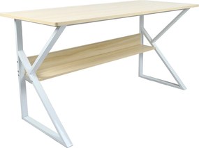 Masa birou TARCAL, stejar natural/alb, 100x60x72 cm