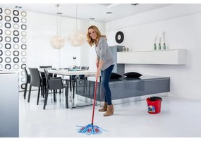Set de curățat podele Vileda Super Mocio, 3 bucăți, 10 l, mecanism de scurgere, roșu