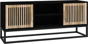vidaXL Comodă TV, negru, 105x30x45 cm, lemn prelucrat & fier