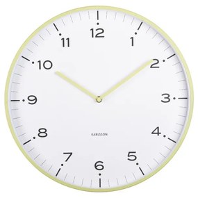 Karlsson 6011GR design ceas de perete galben, diametru 40 cm