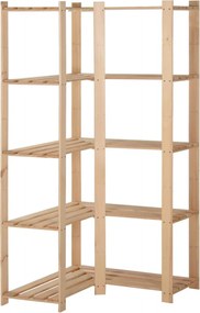 vidaXL Raft depozitare de colț 5 niveluri, 82,5x82,5x170 cm, lemn pin