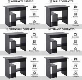 HOMCOM Birou pentru Calculator cu Raft pentru Unitate Centrală și Raft Detașabil pentru Tastatură, 80x45x75 cm, Negru | Aosom Romania