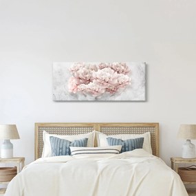 Tablou - Flori roz pe perete (120x50 cm)