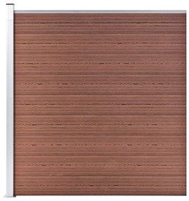 Gard de gradina, maro, 175 x 186 cm, WPC 1, Maro, 1 sectiune cu 1 stalp