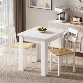 HOMCOM Masă de Dining Extensibilă pentru 4-6 Persoane din PAL și Oțel, 140 x 80 x 77,5 cm, Alb cu Efect de Lemn | Aosom Romania