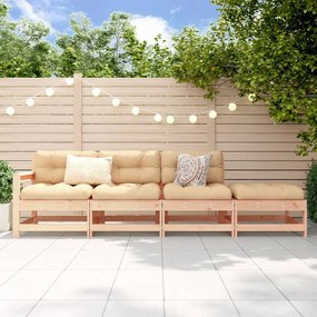 825534 vidaXL Set mobilier relaxare de grădină, 4 piese, lemn masiv de pin