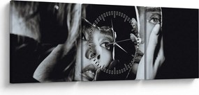 Tablou - Privind în oglindă (cu ceas) (90x30 cm)