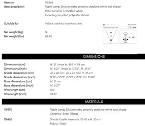 Lampa de masa LUX realizata manual din ceramica Division