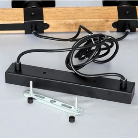 Brilagi - Lustră suspendată pe cablu VISTA 4xE27/60W/230V stejar