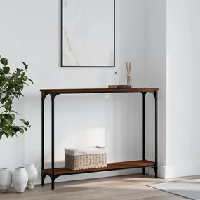 834019 vidaXL Măsuță consolă, stejar maro, 100x22,5x75 cm, lemn prelucrat