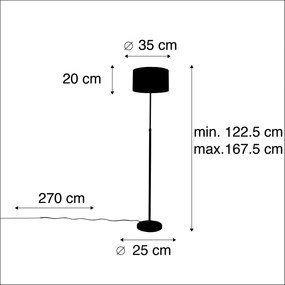 Lampă de podea inteligentă neagră cu abajur din catifea neagră 35 cm incl. Wifi A60 - Parte