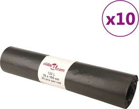 vidaXL Saci de gunoi 250 buc. negru 120 L