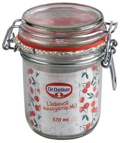 Borcan din sticlă cu închidere ermetică (clip) și garnitură Dr. Oetker Jar, 370 ml