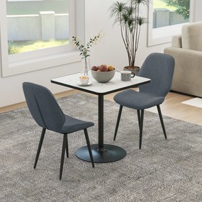 HOMCOM Scaune Tapitate Metalice, Gri Modern | Aosom Romania