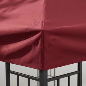 Outsunny Acoperiș pentru Foișor de Grădină Anti-UV din Poliester, 3x3m, Roșu | Aosom Romania