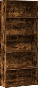 vidaXL Bibliotecă, stejar fumuriu, 80x30x189 cm, lemn prelucrat
