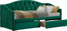 Pat cu spaţiu de depozitare, 90x200, ţesătură Velvet catifea, ZASKA