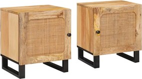 vidaXL Dulap de noapte 2 pcs natural 40 x 33 x 46 cm