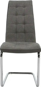 Scaun SALOMA NEW, gri, stofa clasica/pielele ecologica/metal, 42x56.5x