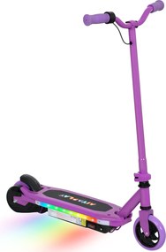 AIYAPLAY Trotinetă electrică pentru copii 6-14 ani, viteză maximă 10 km/h, lumini LED colorate, frână electrică, violet | Aosom Romania